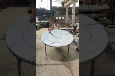 Stainless Steel Folding Dining Table Round Folding Banquet Table #FoldableDiningTable