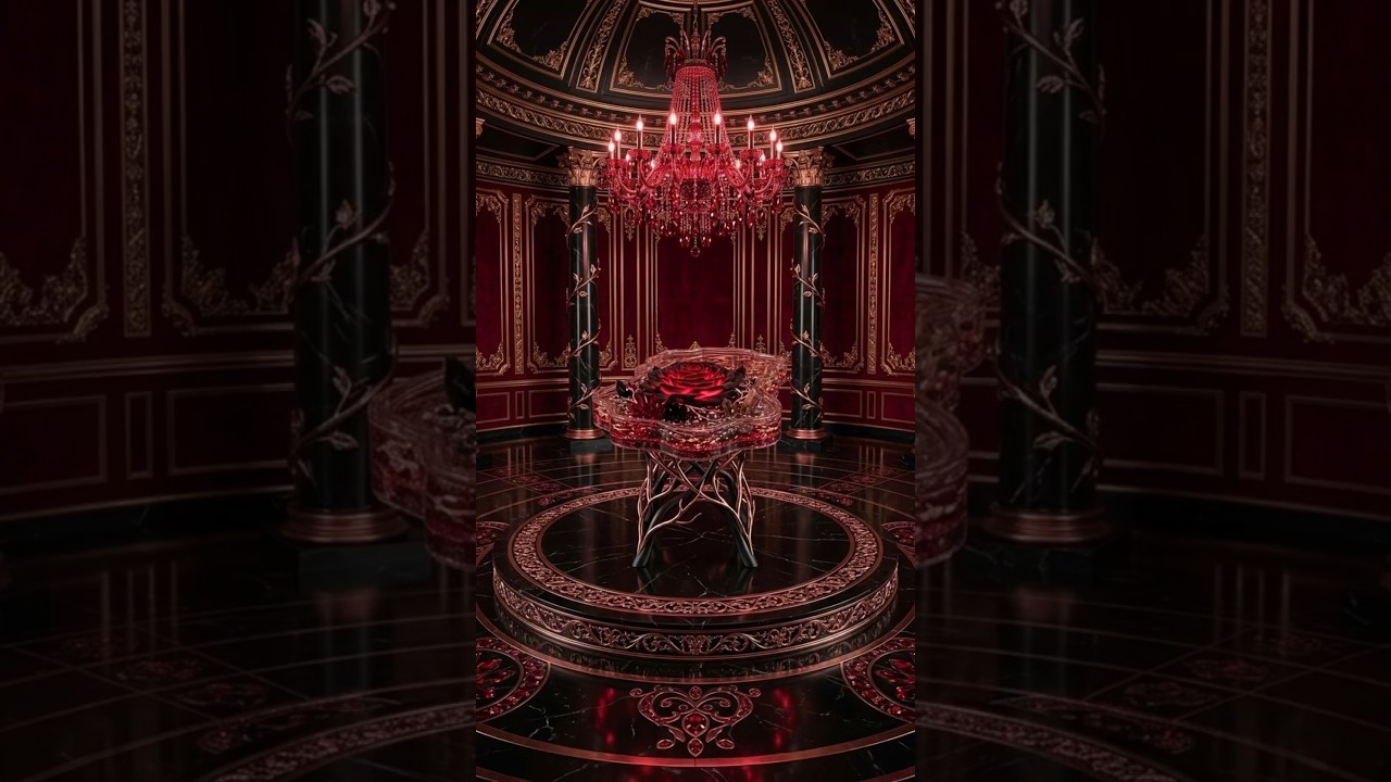 This Giant Black Rose Is Trapped Inside a Dining Table 🌹🖤🤯 This Giant Black Rose Is Trapped Inside a Dining Table 🌹🖤🤯
