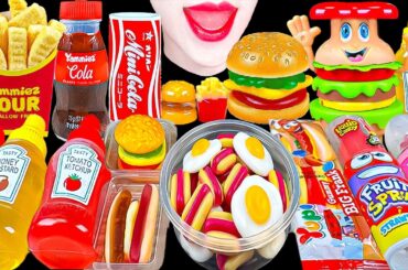 ASMR FAST FOOD CANDY🍔BURGER FRENCH FRIES COLA HOT DOG JELLY MARSHMALLOW 햄버거 감자튀김 캔디 EATING MUKBANG