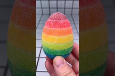 Rainbow Surprise Egg Gummy Jelly Candy ASMR Food Mukbang Gumi Yum