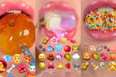 Most ASMR Satisfying Eating Emoji Food Challenge Compilation