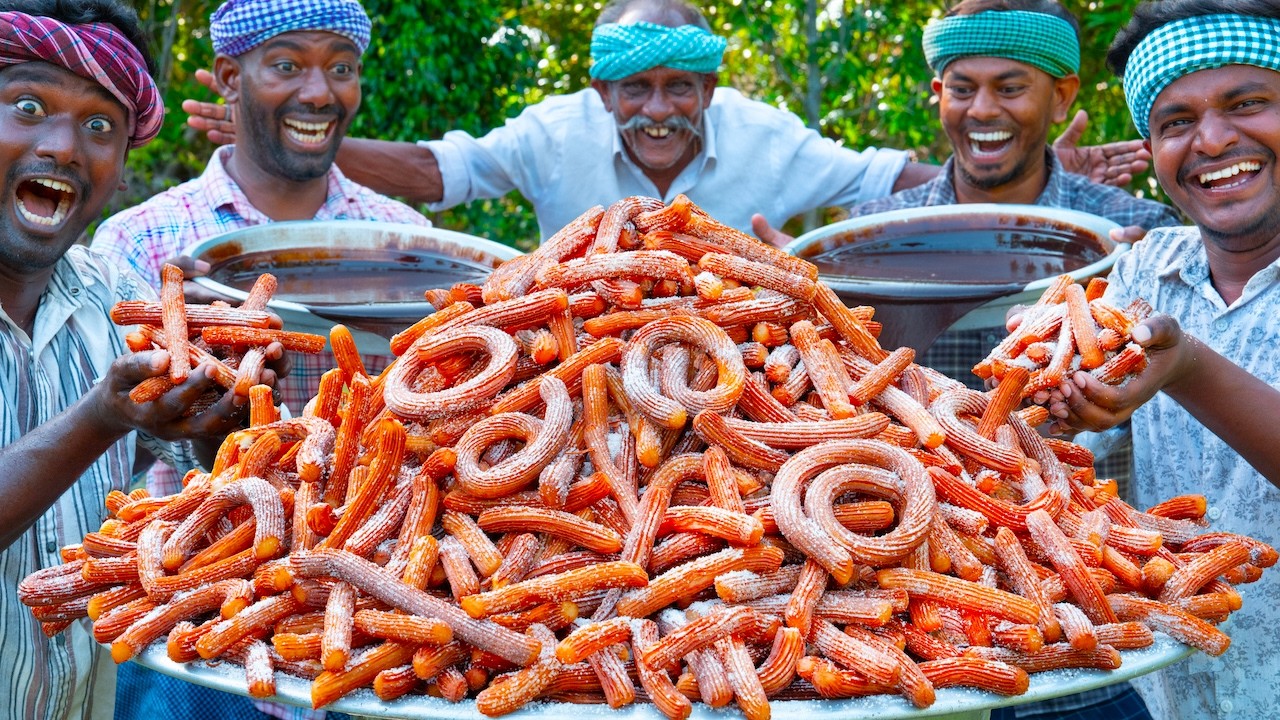 SWEET CHURROS | SUGAR COATED CRISPY SNACK | Easy Chocolate Sauce Churro | Latin American Street Food SWEET CHURROS | SUGAR COATED CRISPY SNACK | Easy Chocolate Sauce Churro | Latin American Street Food