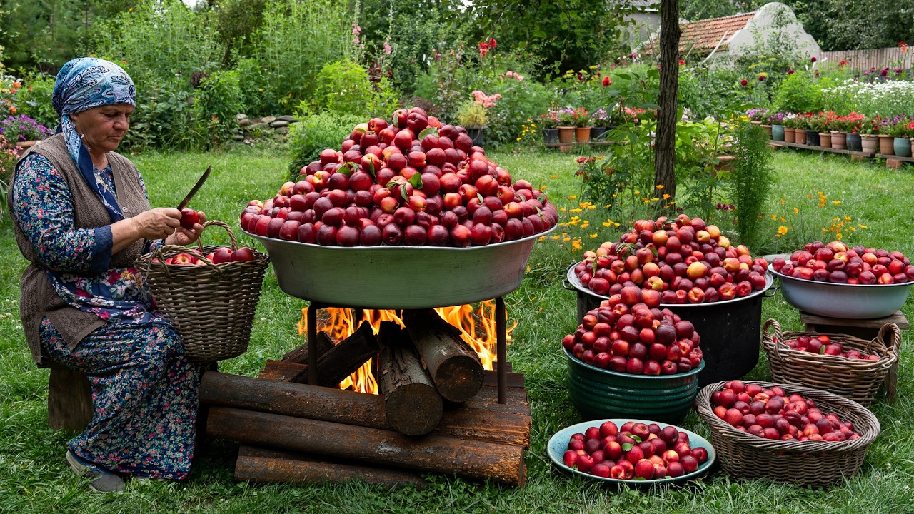 Cooking with Fresh Nectarines | Jam, Juice & Rustic Pie 🍑🌿 Cooking with Fresh Nectarines | Jam, Juice & Rustic Pie 🍑🌿