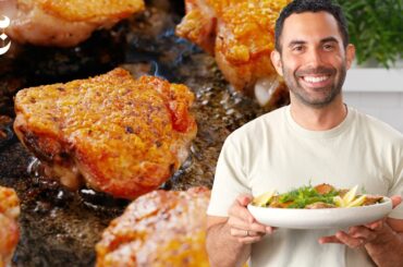 The Secret to Crispy Chicken Thighs and Tender Greens | Andy Baraghani | NYT Cooking