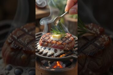 Miniature Beef Steak Cooking | Tiny Outdoor Kitchen ASMR 🥩🔥| #BeefSteak #Steak #GrilledSteak