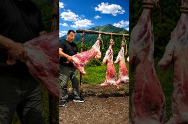 Crispy Fire-Roasted Lamb! #cooking #food #asmr #lamb