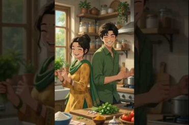 Amritsari Chole Kulche 🤤 | Funny Romantic Couple Cooking | Ghibli Style ASMR | No Dialogue