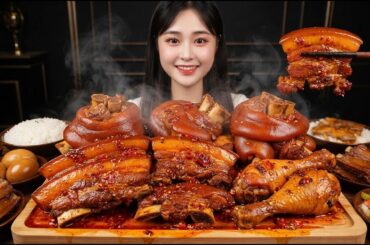 ASMR Chinese Food Mukbang: Braised Pork Belly & Rice,Spicy Noodles Egg!Massive Eating Videos |食べ |吃播