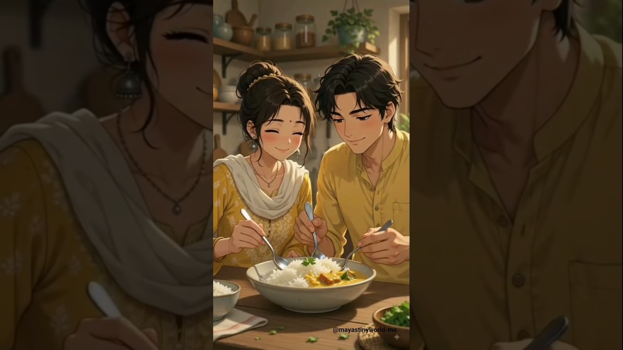 Kadhi Chawal π₯£π | Funny Romantic Couple Cooking | Ghibli Style ASMR | No Dialogue Kadhi Chawal π₯£π | Funny Romantic Couple Cooking | Ghibli Style ASMR | No Dialogue