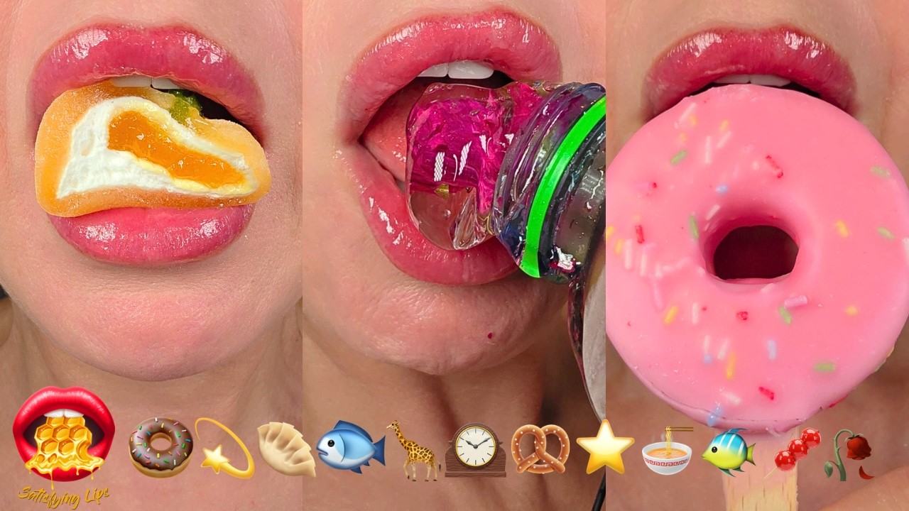 Most ASMR Satisfying Eating Emoji Food Challenge Frozen Honey Wax Candy Most ASMR Satisfying Eating Emoji Food Challenge Frozen Honey Wax Candy