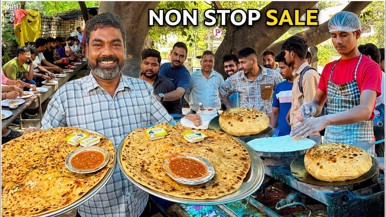 40/- GENTLEMAN Nashta | Highest Selling King Size Parathe | Street Food India 40/- GENTLEMAN Nashta | Highest Selling King Size Parathe | Street Food India