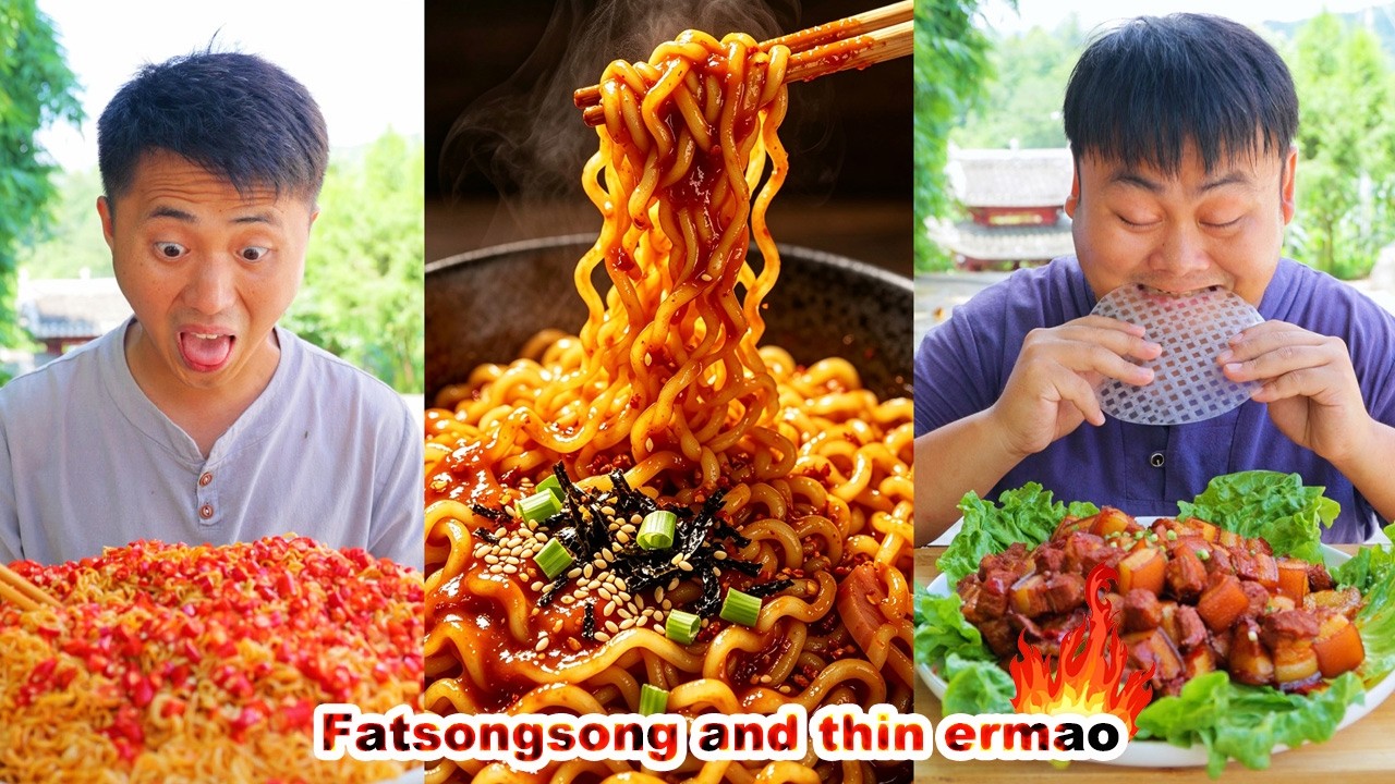 SongSong and Ermao ate tons of delicious food, it makes my mouth water just watching them SongSong and Ermao ate tons of delicious food, it makes my mouth water just watching them