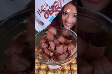 Let’s eat Kinder chocolate cereal… #food #eating #mukbang #asmr #cookies