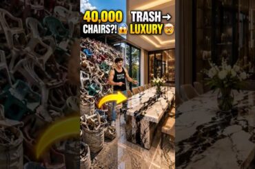 40,000 Old Plastic Chairs → Luxury Marble Dining Table! 🤯♻️🍽️