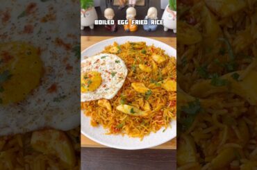 Boiled egg rice recipe #shorts #eggrice #leftoverricerecipe #trending #viral #shortsfeed #cooking