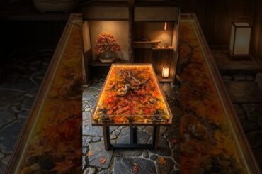 DIY Giant Japanese Momiji Leaves Epoxy Resin Dining Table 🍁❤️