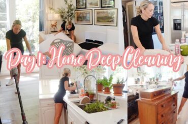 DAY 1: DEEP CLEANING MY HOUSE // LIVING ROOM, DINING ROOM, KITCHEN