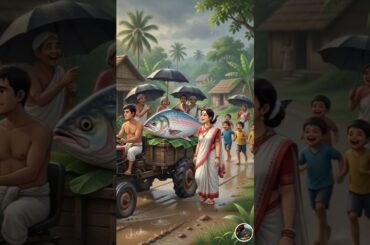 Traditional Bengali Hilsa Biryani Feast in Monsoon 🌧️|Village Cooking #shorts #ghibli #asmr #cooking
