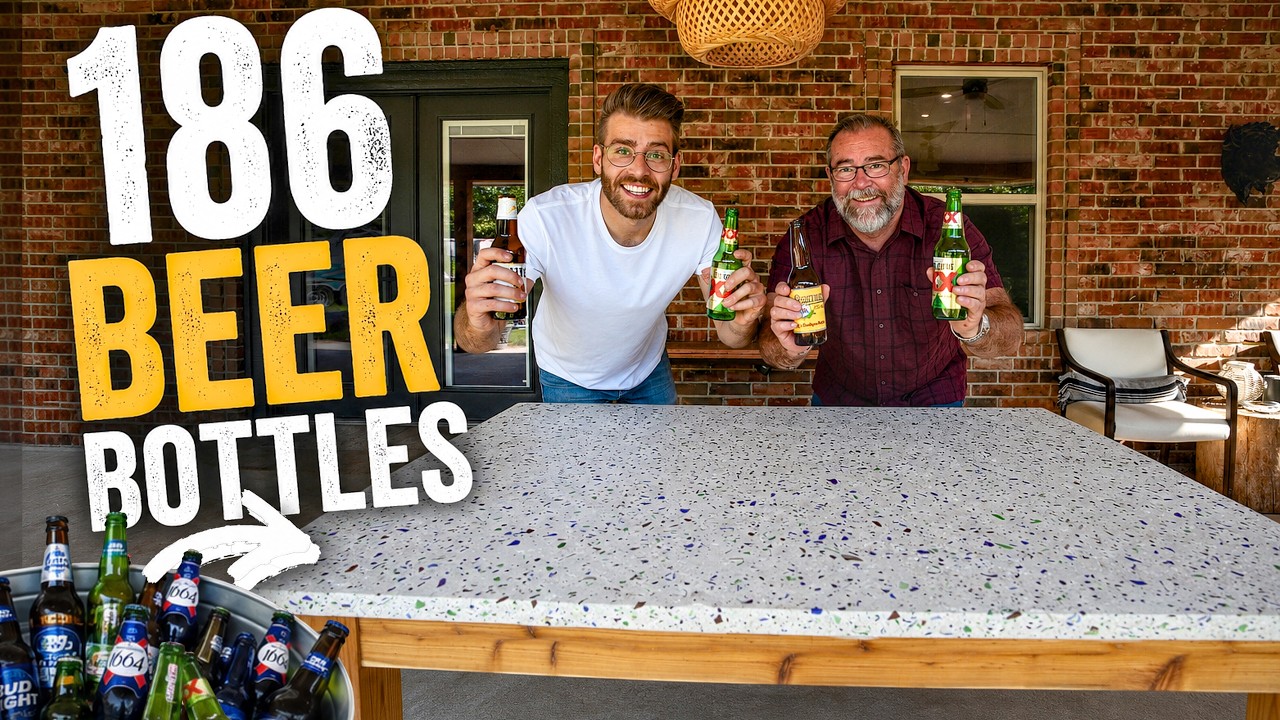I Used 186 Beer Bottles to Make a Glass Terrazzo Dining Table I Used 186 Beer Bottles to Make a Glass Terrazzo Dining Table
