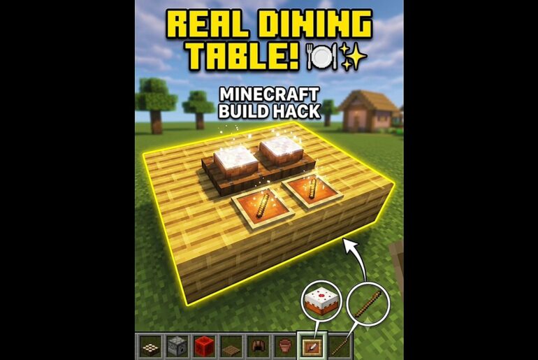 Realistic Dining Table Setup in Minecraft! 🍽️✨ #shorts
