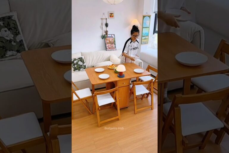 Perfect Dining Table for Small Homes #shorts #SpaceSavingFurniture #DiningTable