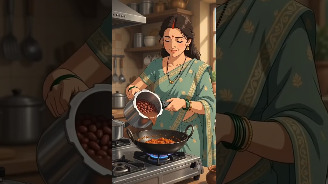 Making Rajma Chawal | Studio Ghibli Style Animation | Slow Living & Village Cooking#shorts #cooking Making Rajma Chawal | Studio Ghibli Style Animation | Slow Living & Village Cooking#shorts #cooking