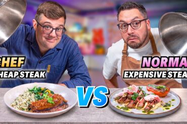 Budget Steak Battle: Chef (Cheap) vs Normal (Expensive) | Sorted Food⁠