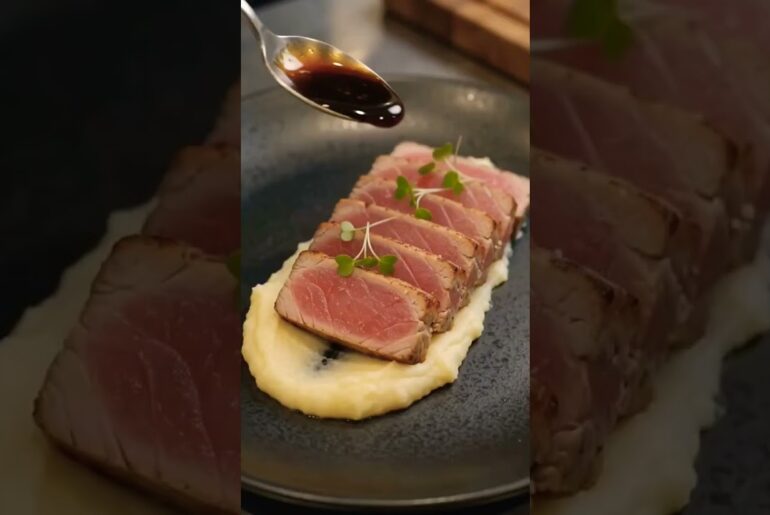 🐟 Perfect Seared Tuna Steak | Restaurant-Style Fine Dining at Home 🔥 #food