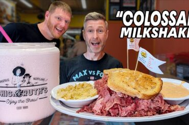 "MAN VS FOOD COLOSSAL" MILKSHAKE & SANDWICH CHALLENGE WITH A GUY NAMED ELI