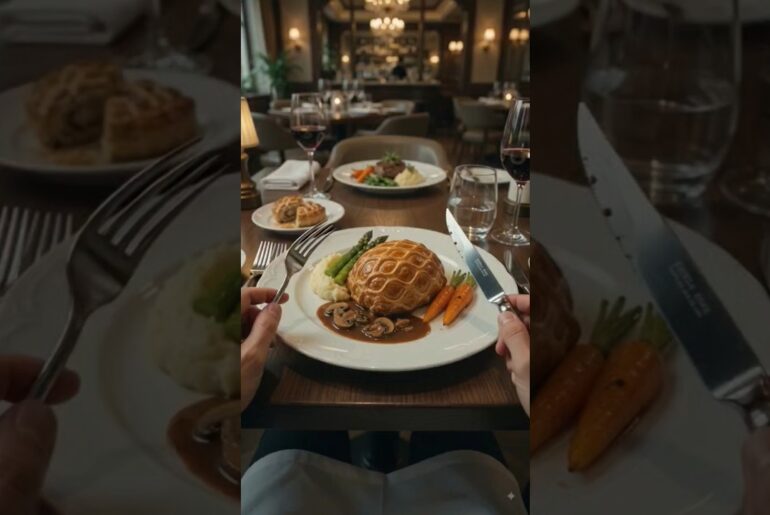 POV: Cutting Into the Perfect Beef Wellington 🥩 | European Fine Dining #Shorts #masakanrumahan