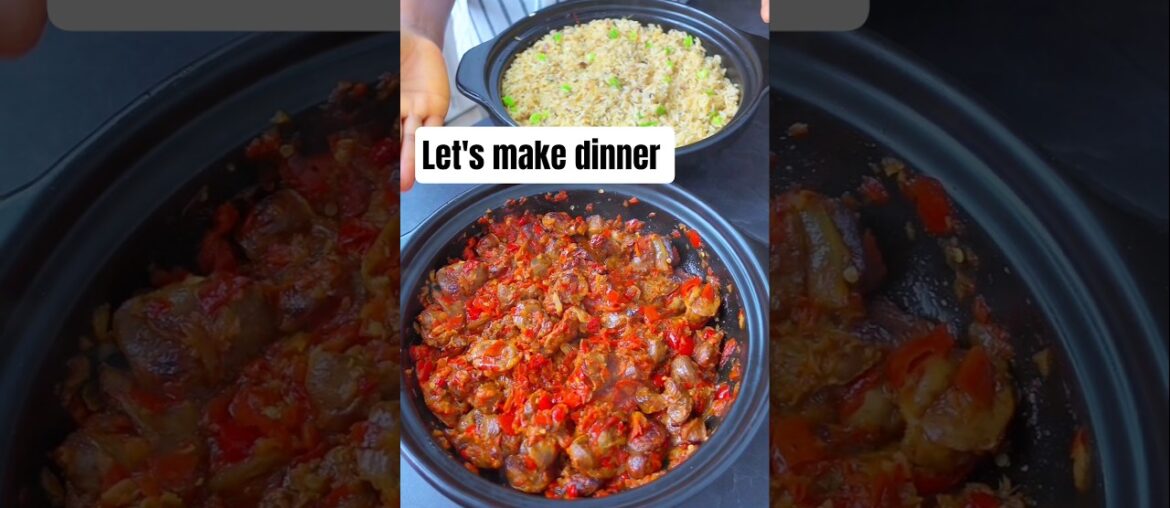 Garlic Butter Rice & Gizzard Pepper Sauce #shorts #cooking #youtubemadeforyou