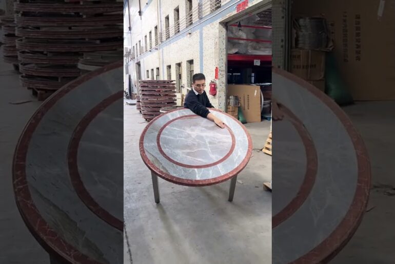 Stainless Steel Folding Dining Table Round Folding Banquet Table #FoldableDiningTable