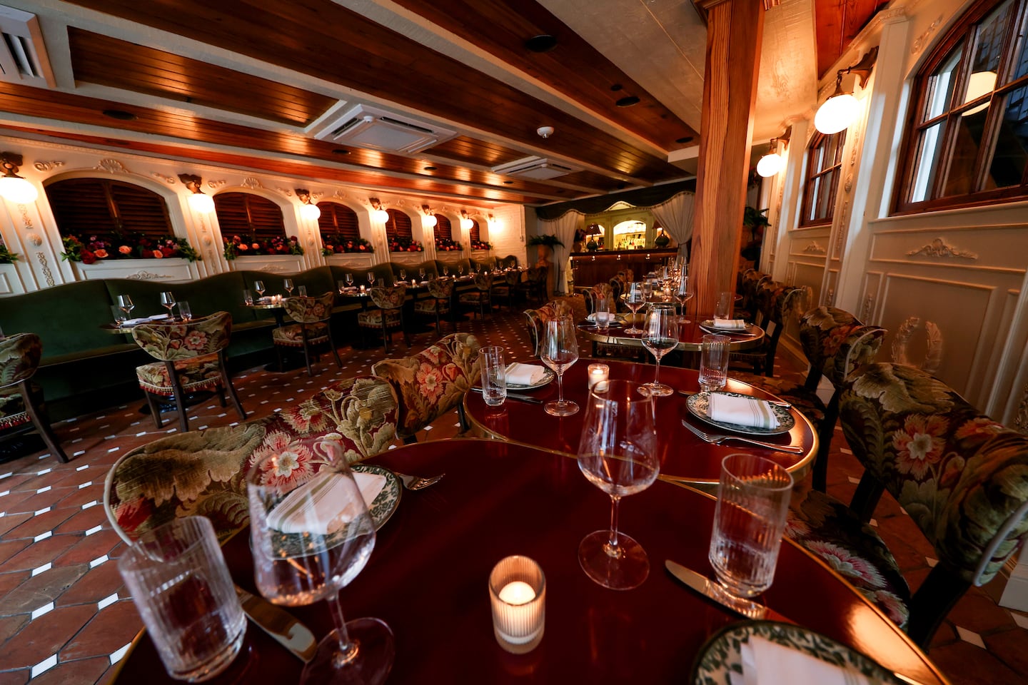 The downstairs dining room at Capri, in the South End.