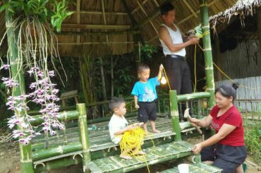 The family's dining area is beautifully decorated. Tuan's new job, to earn money to support his son.