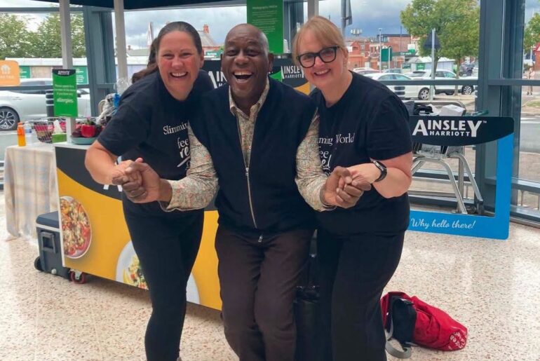Fans queue to meet TV favourite Ainsley Harriott in Denton