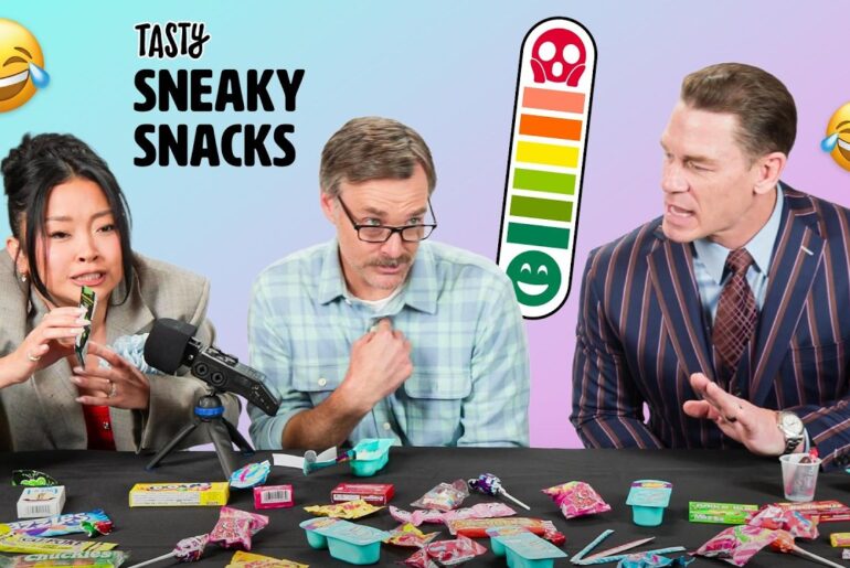 Coyote Vs Acme Cast Tries To Snack Silently Ft. Lana Condor, John Cena, Will Forte