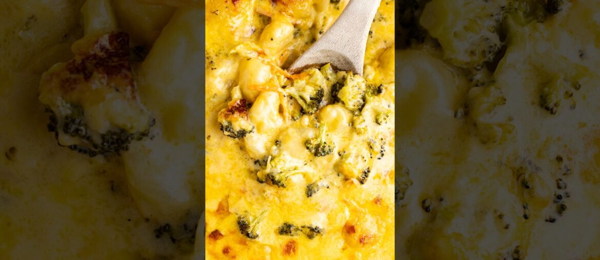 Broccoli Cheddar Gnocchi Bake