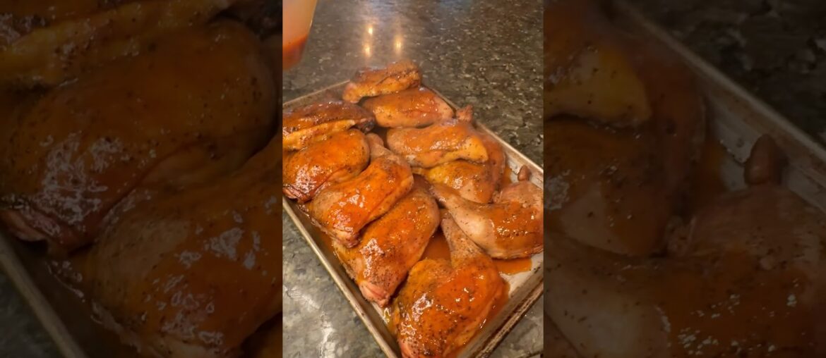 Making delicious smoked chicken leg quarters. ￼#cooking #barbecue