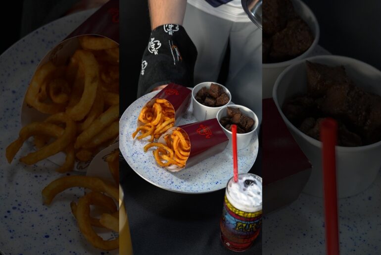 Fine dining and a fineeeeeee racecar 🤩 | @a@arbys #NASCAR |