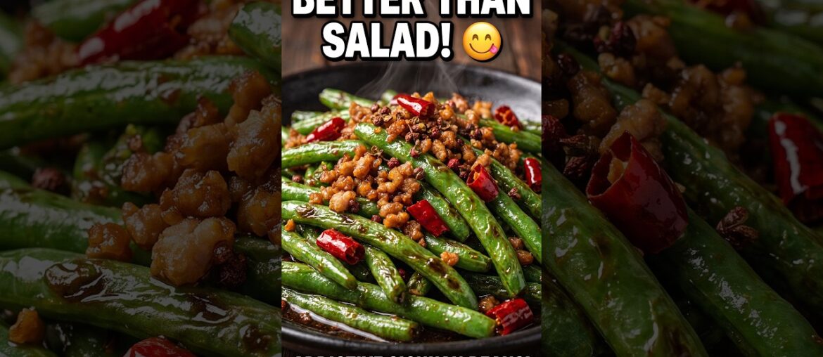 Authentic Sichuan Dry Fried Green Beans Recipe Ganbian Sijidou #asmrcooking #chinesefood #cooking