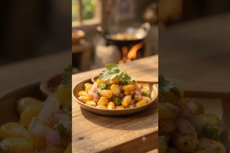 Miniature Corn Chaat|Ai cooking video #shorts #youtubeshorts #cooking #cornchaat #FlavourQueenPinki
