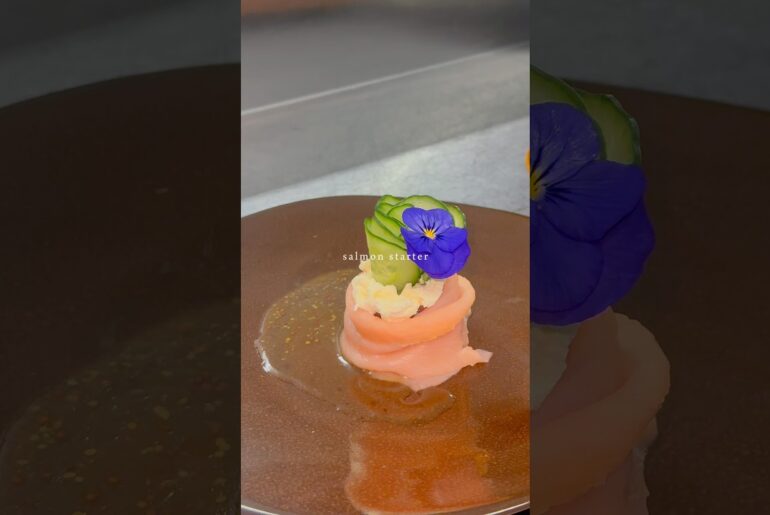 Fine dining at a luxury lodge🌼 Orange lentill flower, with home made creme fraiche. #luxurysafari