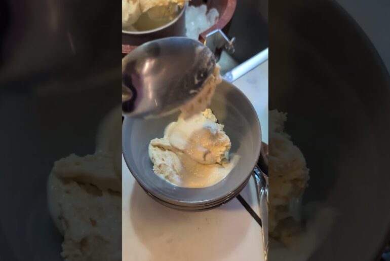 Homemade Tarte a la Bouillie Ice Cream Finish  #cooking #food #recipe