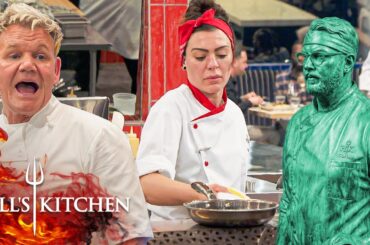 Chef Stands Like a Statue as Red Team Stalls On Garnishes | Hell's Kitchen