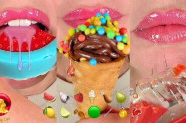 Satisfying ASMR Mukbang Eating  Emoji Food