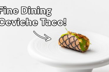 Fine Dining Ceviche Taco! Sea Bass & Sea Buckthorn Berry