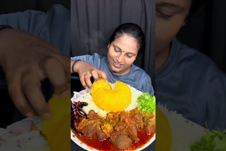 Watch Full Video on the Channel | Eating 🎃 Pumpkin Bharta, Mutton Gravy Curry Eating| Short 2042